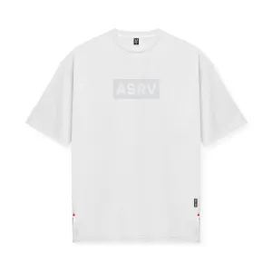 0822. AeroSilver® Oversized Tee - White "Box Logo"
