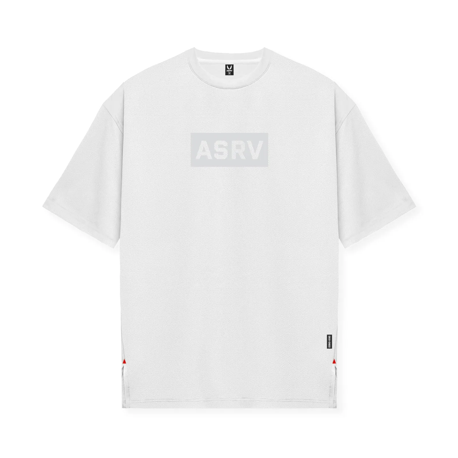 0822. AeroSilver® Oversized Tee - White "Box Logo"