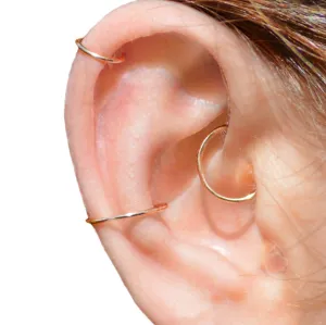 14K Gold Conch Hoop Earring Gold | Conch Earring Helix Conch Piercing Hoop Hoops Gold Conch Jewelry Helix Hoop Earring Gold 20 Gauge Hoop Earrings Orbital Conch 10mm | Handmade in FL