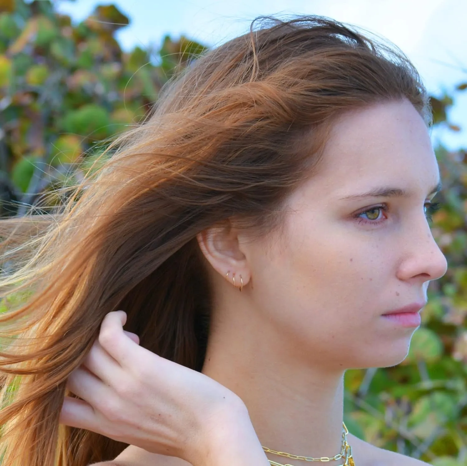 14K Gold Conch Hoop Earring Gold | Conch Earring Helix Conch Piercing Hoop Hoops Gold Conch Jewelry Helix Hoop Earring Gold 20 Gauge Hoop Earrings Orbital Conch 10mm | Handmade in FL