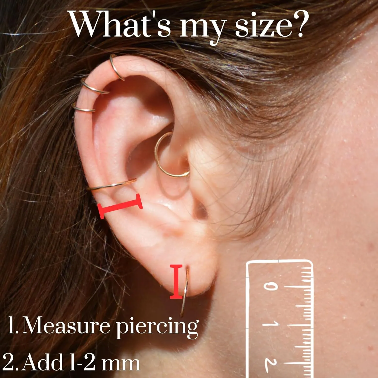 14K Gold Conch Hoop Earring Gold | Conch Earring Helix Conch Piercing Hoop Hoops Gold Conch Jewelry Helix Hoop Earring Gold 20 Gauge Hoop Earrings Orbital Conch 10mm | Handmade in FL