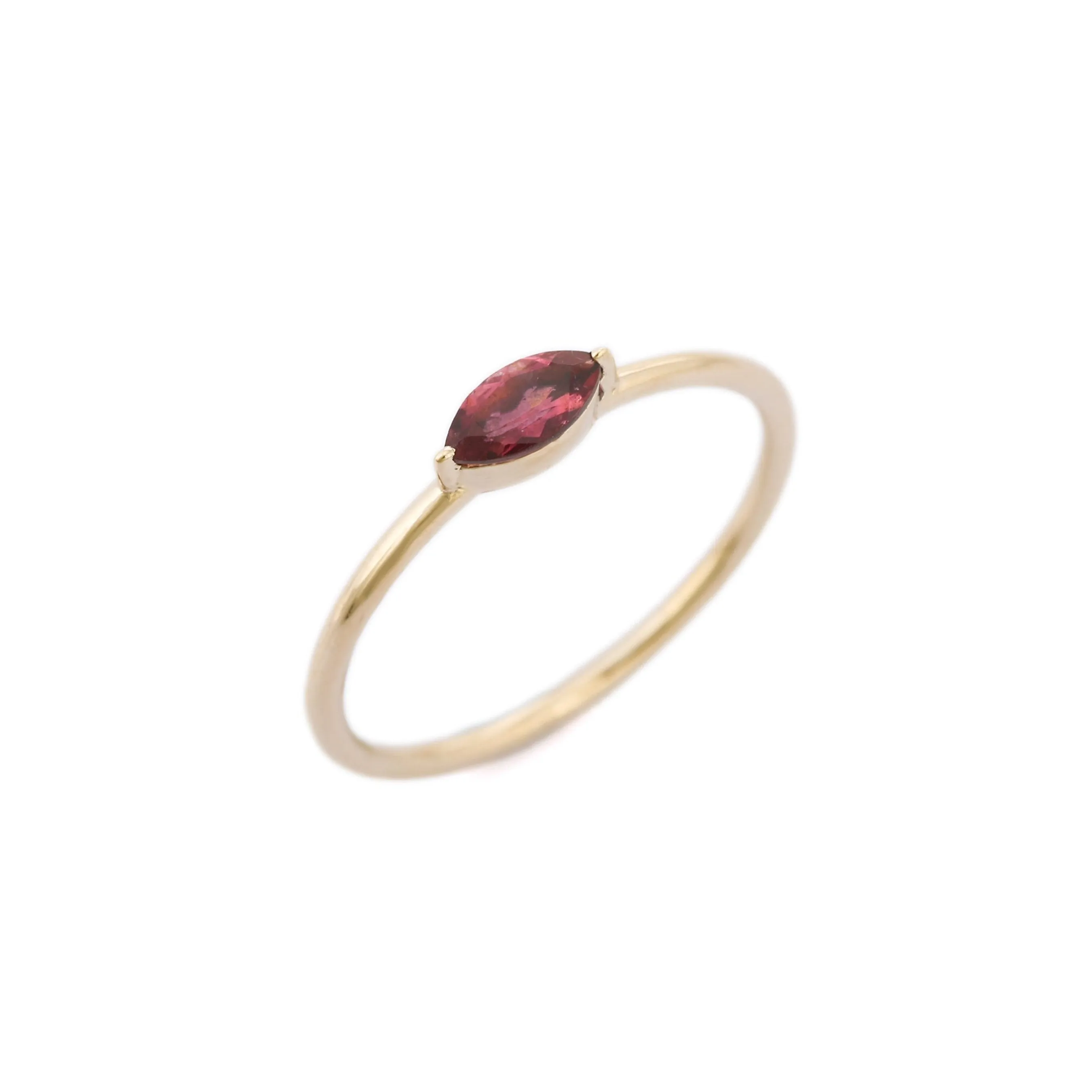 14K Gold Tourmaline Stackable Ring