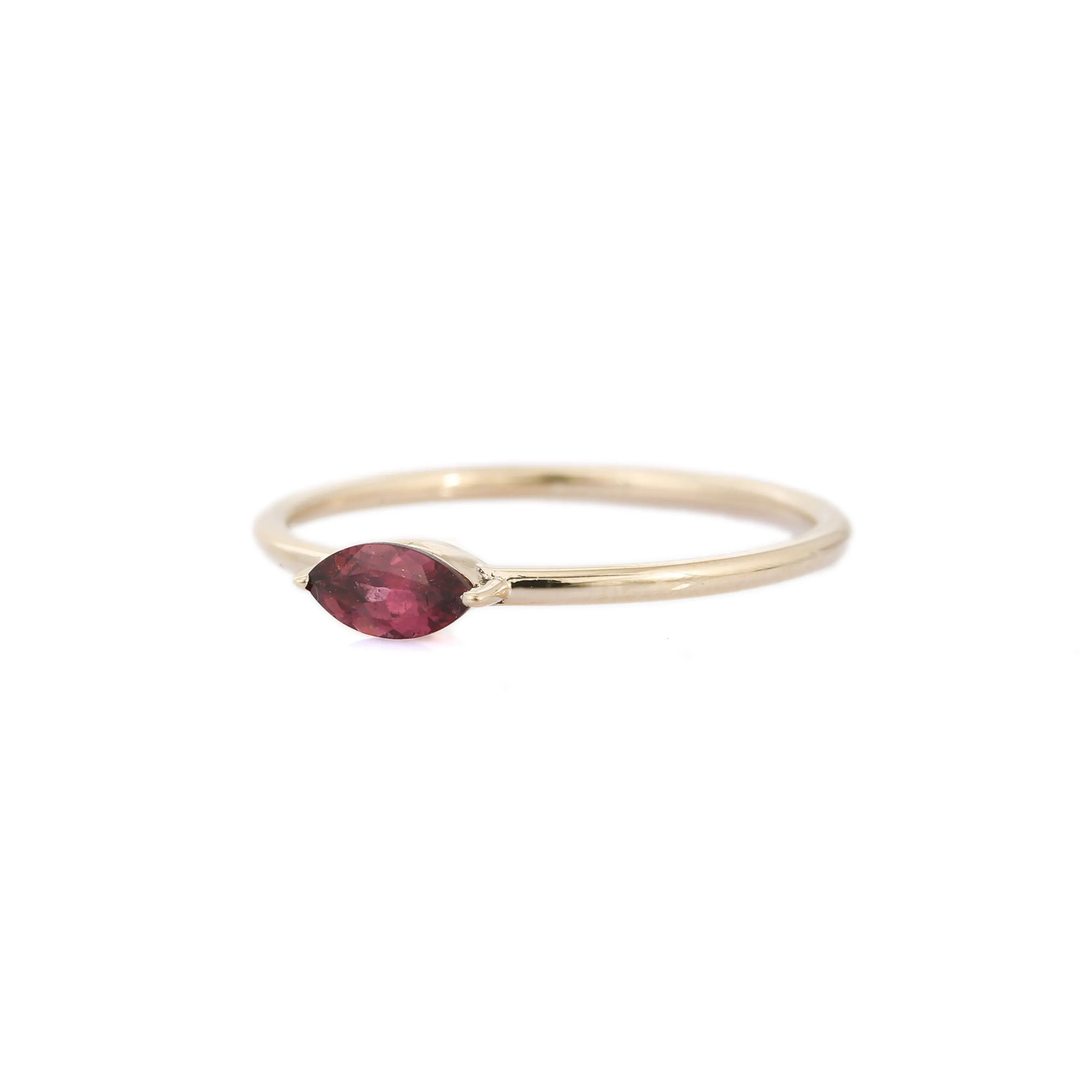 14K Gold Tourmaline Stackable Ring