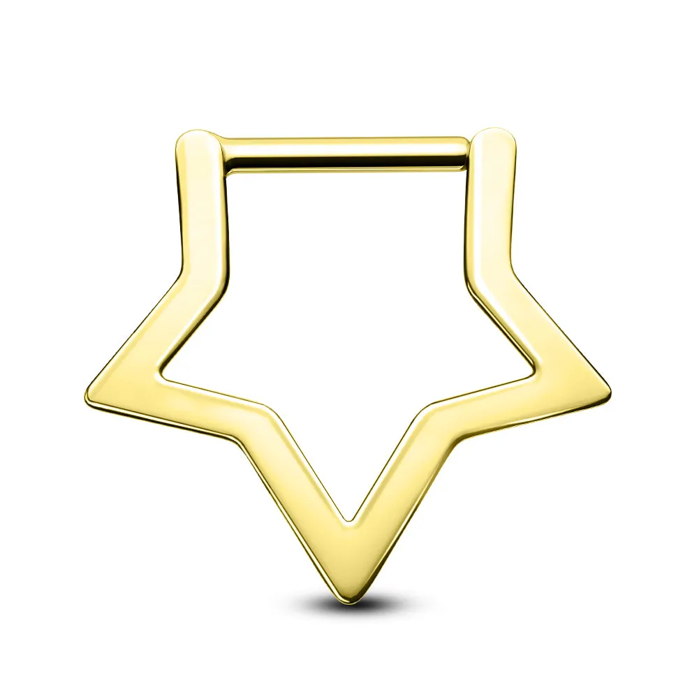 16G/14G Titanium Star Clicker Septum Ring