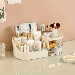 1pc Rotating Cosmetic Organizer-Cream