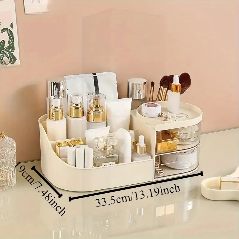1pc Rotating Cosmetic Organizer-Cream