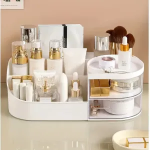 1pc Rotating Cosmetic Organizer-white
