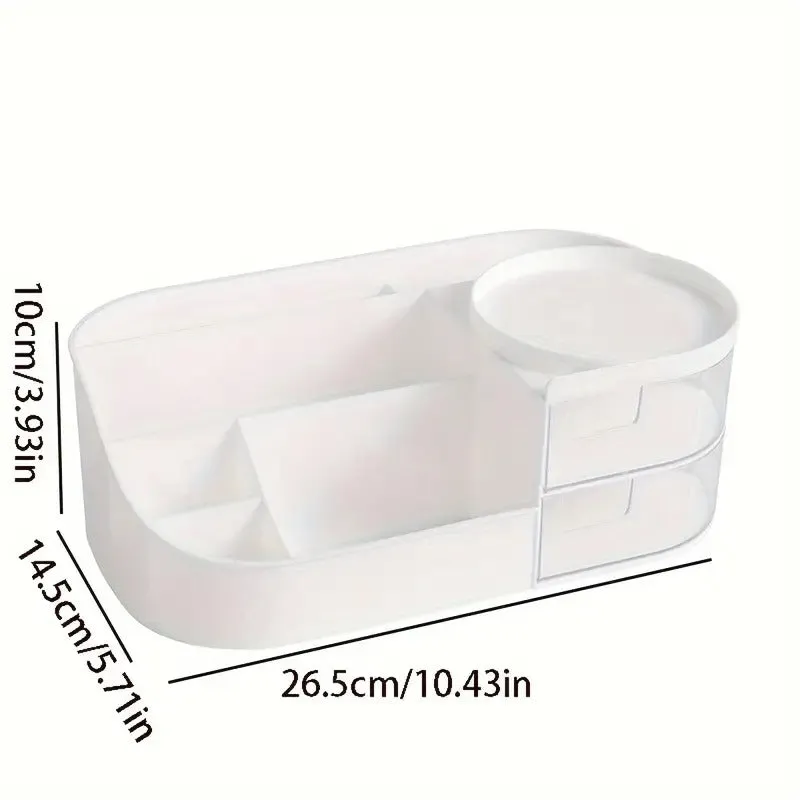1pc Rotating Cosmetic Organizer-white