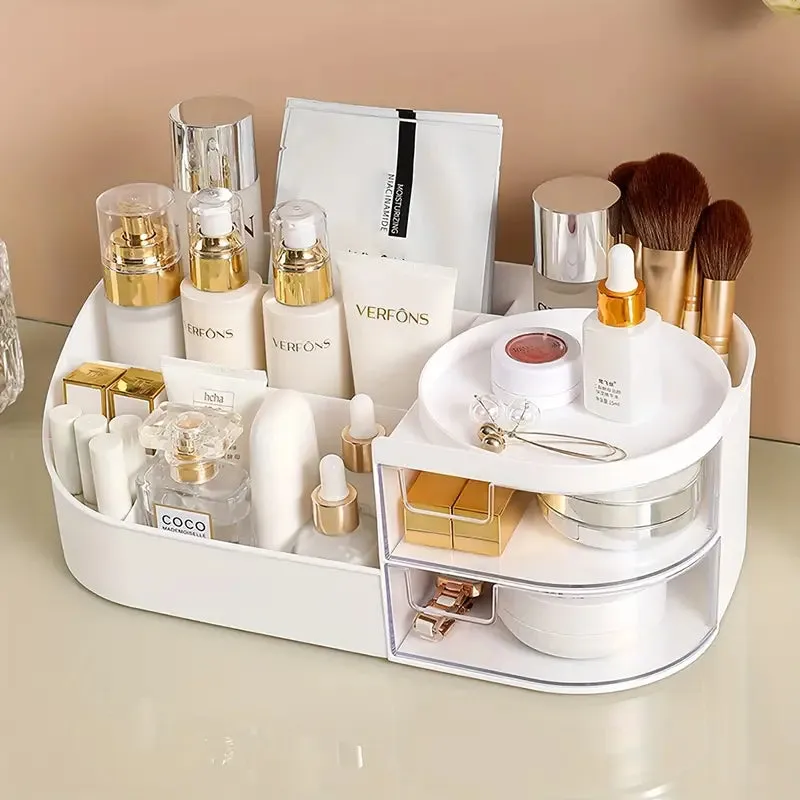 1pc Rotating Cosmetic Organizer-white
