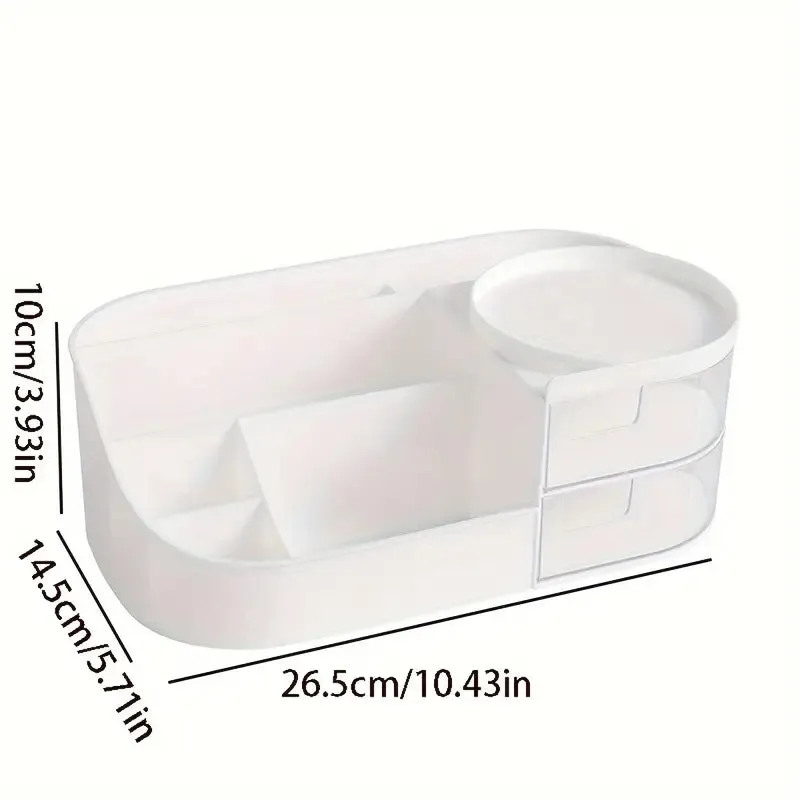 1pc Rotating Cosmetic Organizer-white