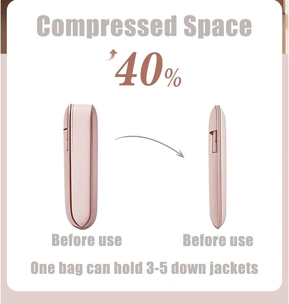 2025 Space Saving Hanging Garment Bag with Self Compression Zipper, Dust Cover Clothes Bags for Down Coat, 2025 New Space Saver Closet Organizers - Use with Hangers, for Closet Storage (Pink-S)