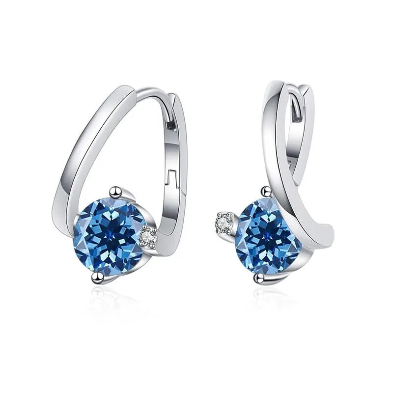 925 Sterling Silver 1 Carat Twist Diamond Stud Earrings