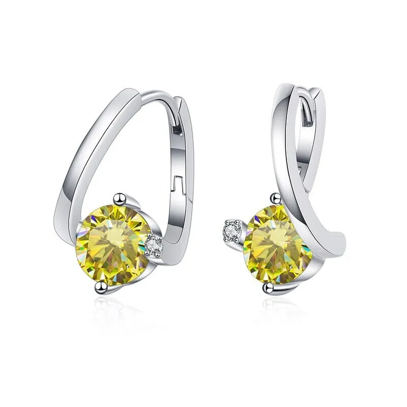 925 Sterling Silver 1 Carat Twist Diamond Stud Earrings