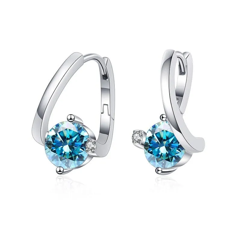 925 Sterling Silver 1 Carat Twist Diamond Stud Earrings