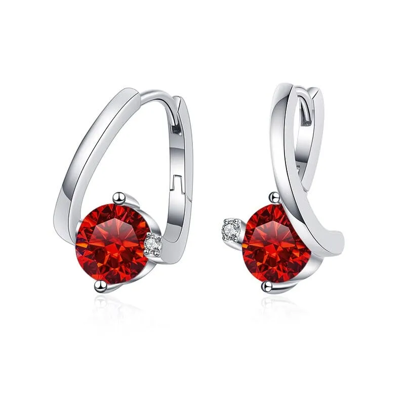 925 Sterling Silver 1 Carat Twist Diamond Stud Earrings