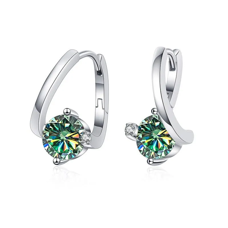 925 Sterling Silver 1 Carat Twist Diamond Stud Earrings