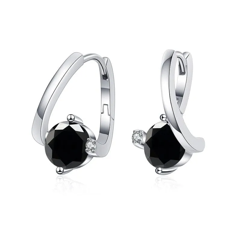 925 Sterling Silver 1 Carat Twist Diamond Stud Earrings