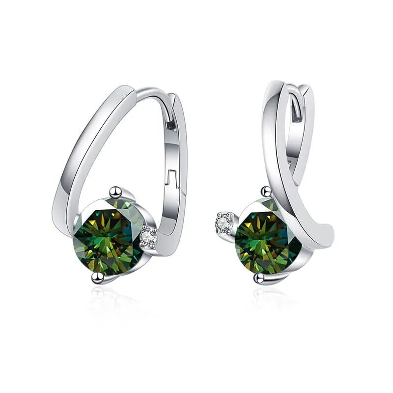 925 Sterling Silver 1 Carat Twist Diamond Stud Earrings