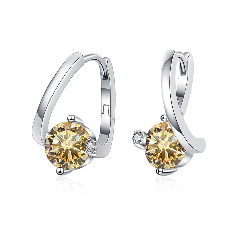925 Sterling Silver 1 Carat Twist Diamond Stud Earrings