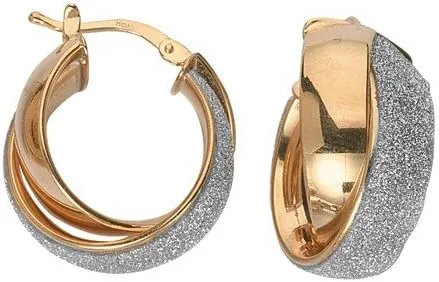 925 Sterling Silver Rose Plated Sparkle Fancy Criss Religious Faith Cross Hoop Earrings-Hoop Earring for Women