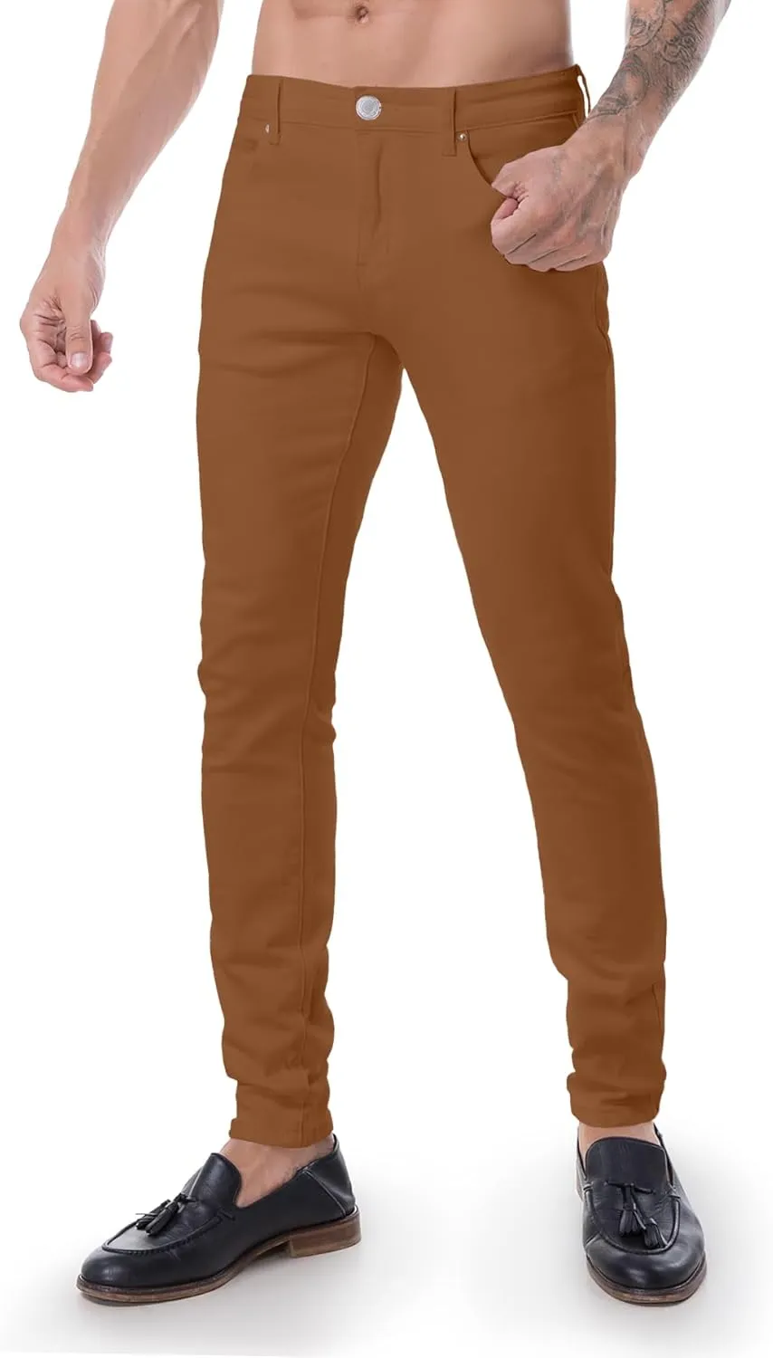 ABSECAI Mens Jeans Pants Skinny Slim Fit Comfy Fashion Denim Stretch Fit