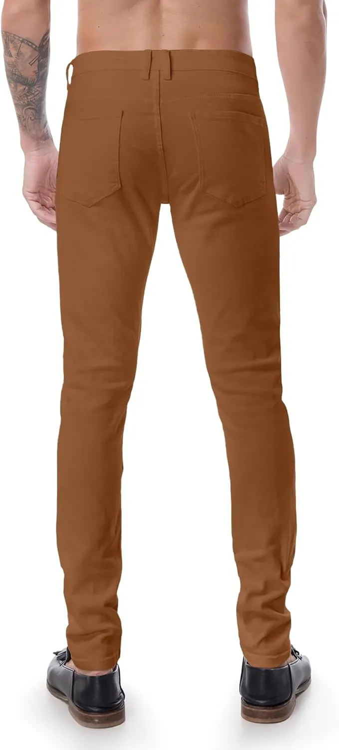 ABSECAI Mens Jeans Pants Skinny Slim Fit Comfy Fashion Denim Stretch Fit