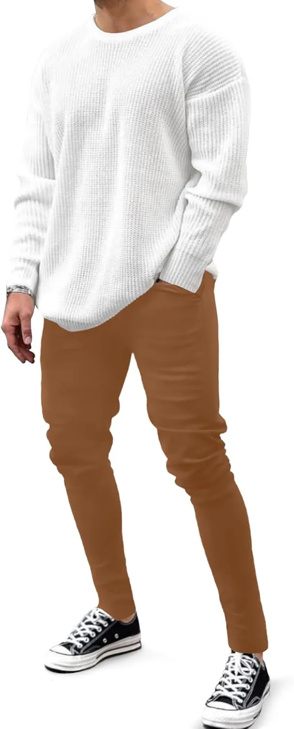 ABSECAI Mens Jeans Pants Skinny Slim Fit Comfy Fashion Denim Stretch Fit