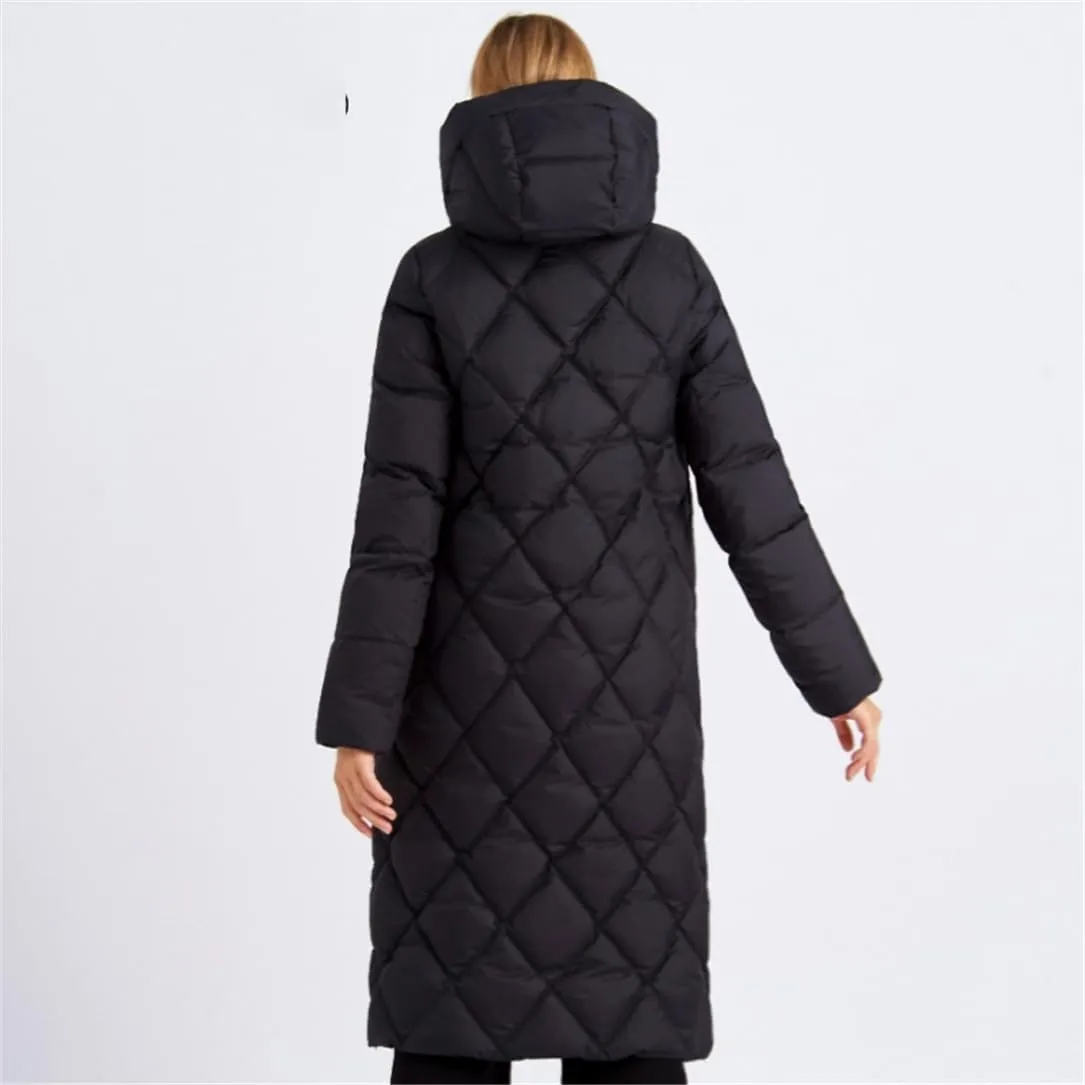 Adhdyuud Women's Down Jacket Parkas Thickened Outerwear Warm Cotton Padded Quilted Coats
