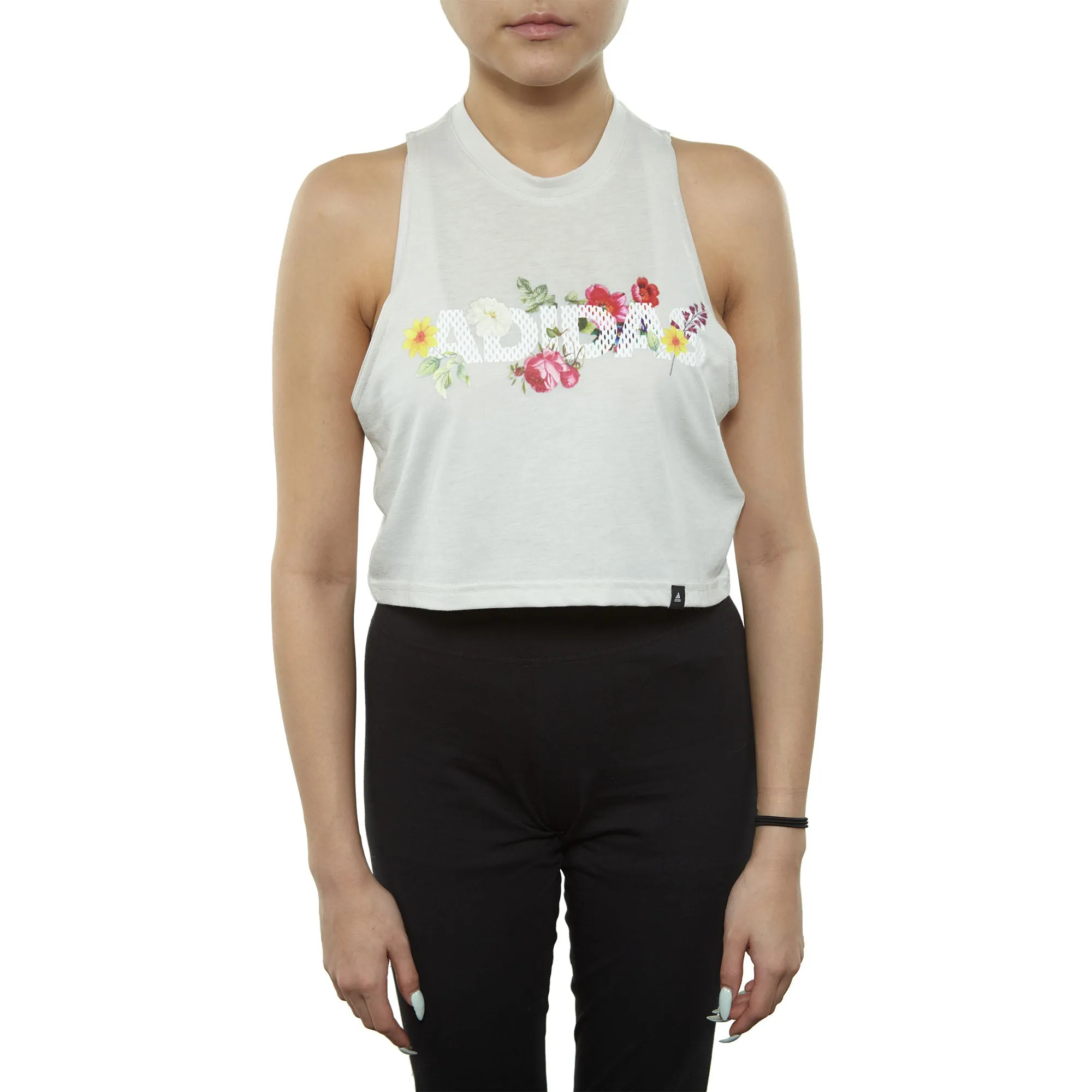 Adidas Floral Crop Womens Style : Dv1726-RAWWHT