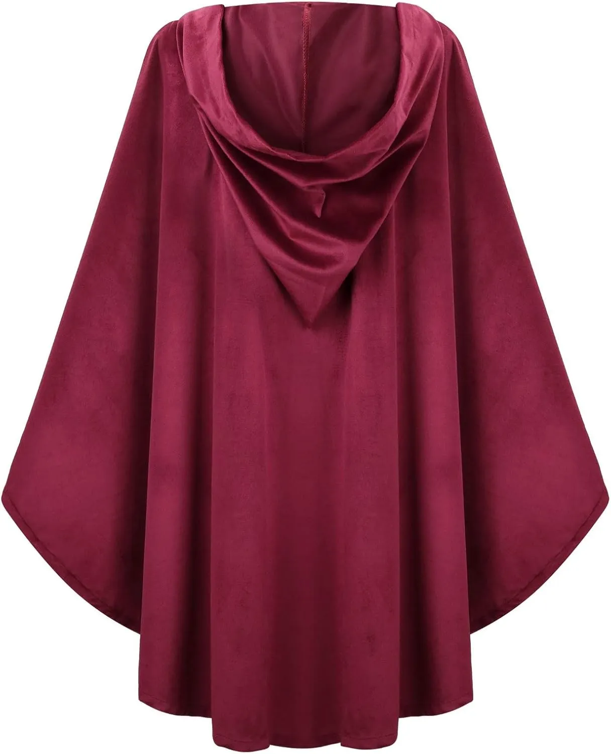Adult Medieval Renaissance Hooded Cloak Women Short Steampunk Goth Cape with Hood Ponchos Halloween Witch Cosplay