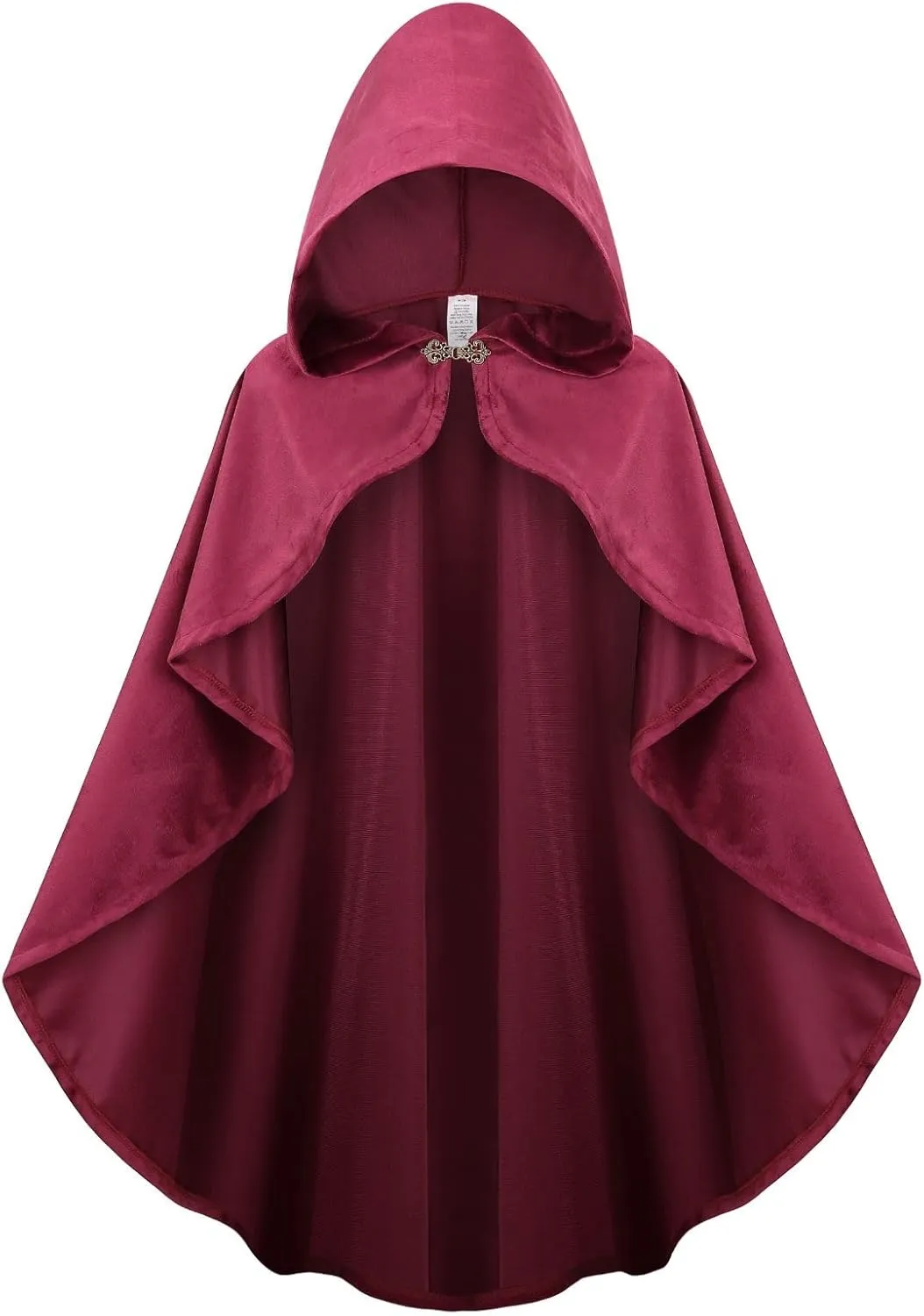 Adult Medieval Renaissance Hooded Cloak Women Short Steampunk Goth Cape with Hood Ponchos Halloween Witch Cosplay
