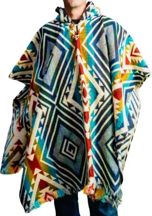 Adult Ponchos With Hood for men - Alpaca Poncho Men - Artesanal Ponchos Adult  Mens Poncho with Hood