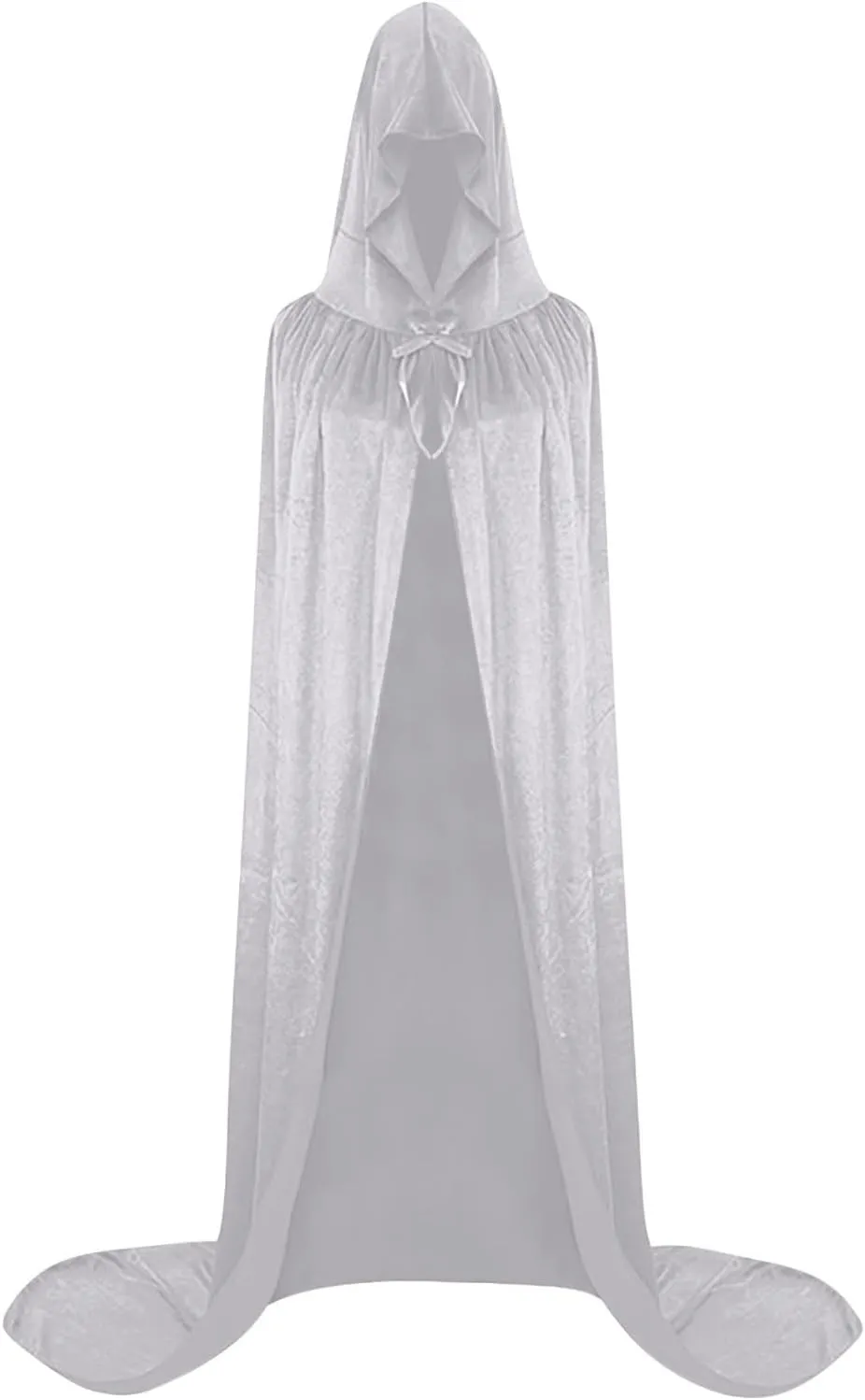 Adult Velvet Hooded Cape Halloween Full Length Poncho Cosplay Costume Knight Capelet Shawl Witch Victorian Cloak Robe