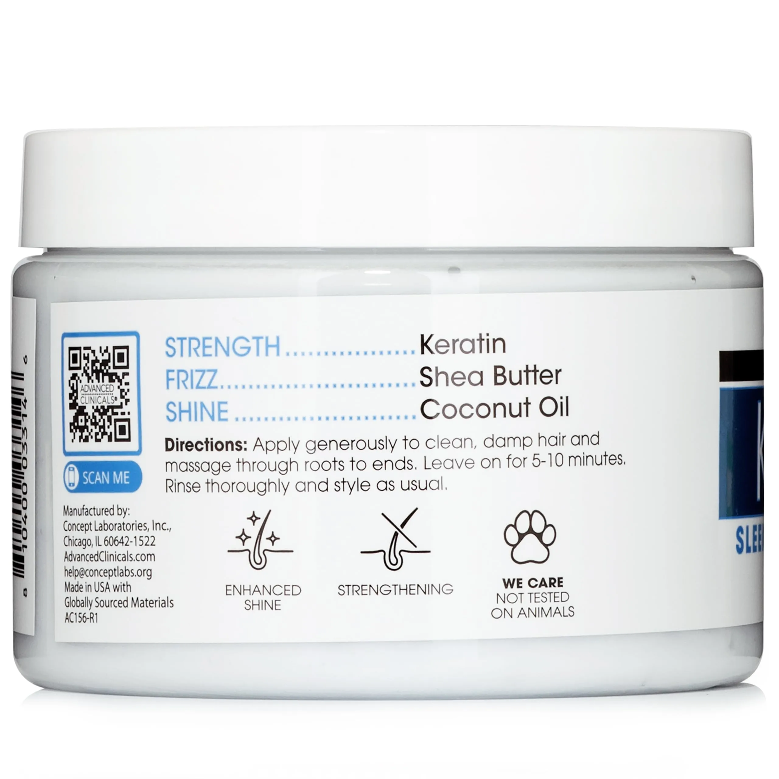 Advanced Clinicals Keratin Hair Mask Treatment, 12 Fl Oz - For Color Treated Hair, Detoxifying Keratin Conditioner To Strengthen Broken, Fortifying Hair Repair Mask With Shea Butter