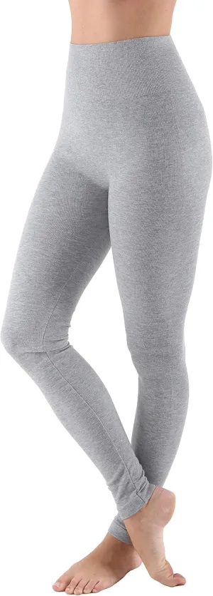 AEKO Women's Thick Yoga Soft Cotton Blend High Waist Workout Leggings with Tummy Control Compression
