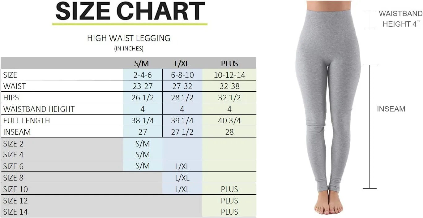 AEKO Women's Thick Yoga Soft Cotton Blend High Waist Workout Leggings with Tummy Control Compression