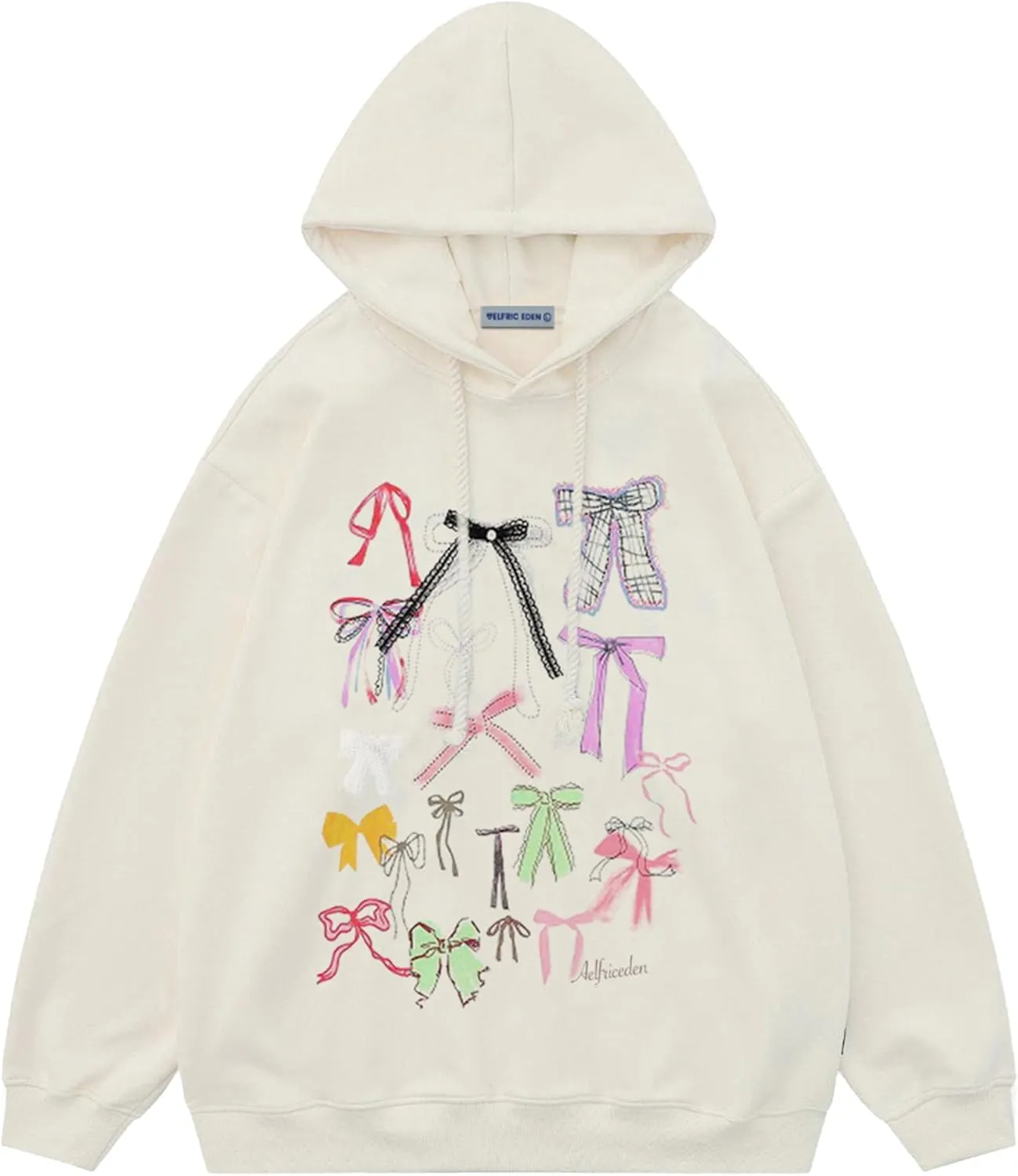 Aelfric Eden Bow Hoodie for Womens Oversized Graphic Hoodies Fleece Pullover Sweatshirts Fall Clothes