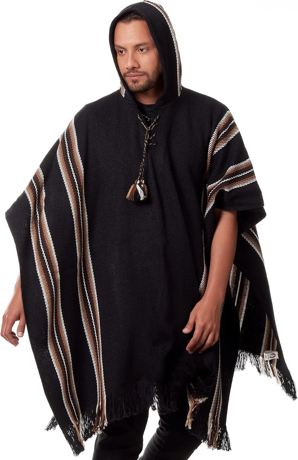 Alpaca Hooded Poncho for Men - Warm and soft - Cloak Cape
