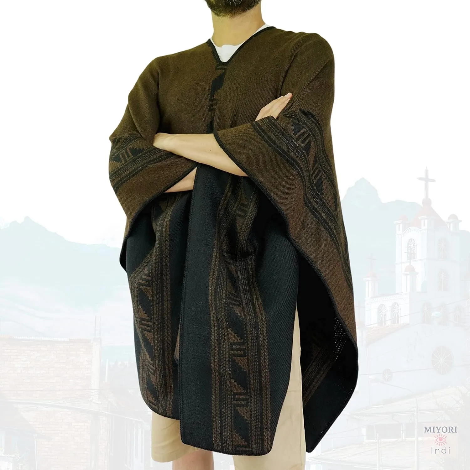 Alpaca Poncho Men Ponchos Adult Wool Poncho Men Pancho Men Mens Poncho Cloak