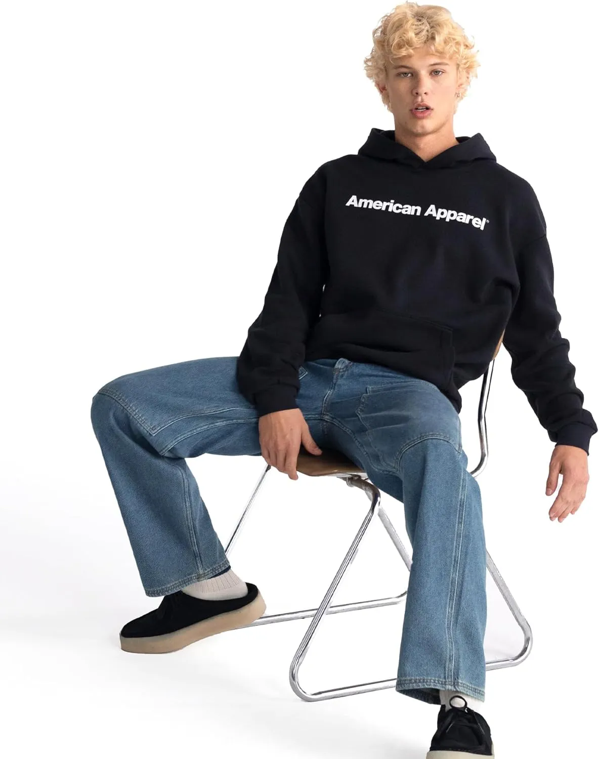 American Apparel Adult ReFlex Fleece Pullover Hoodie Sweatshirt, GRF498AA