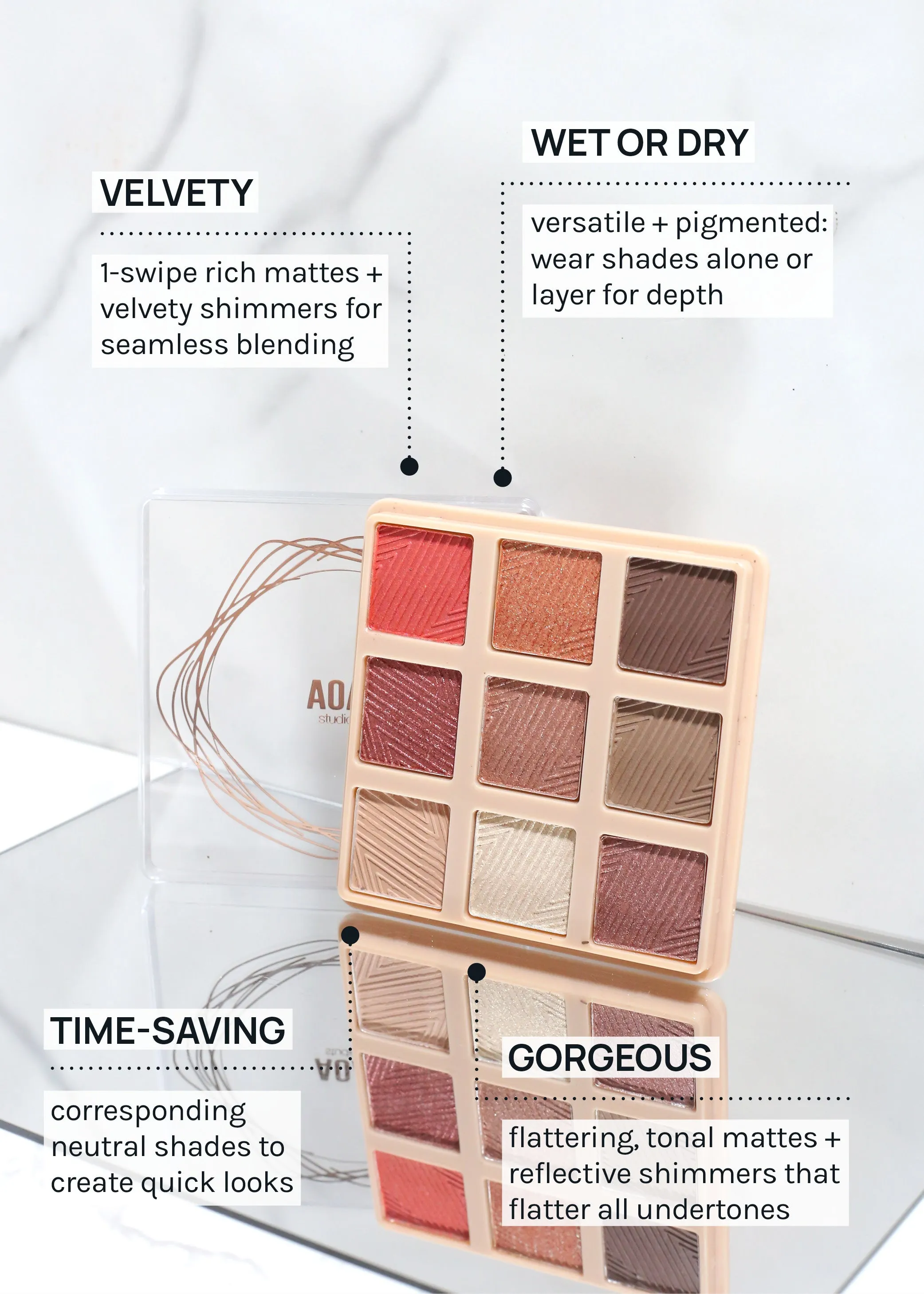AOA Colorful Canvas 9 Color Eyeshadow Palette