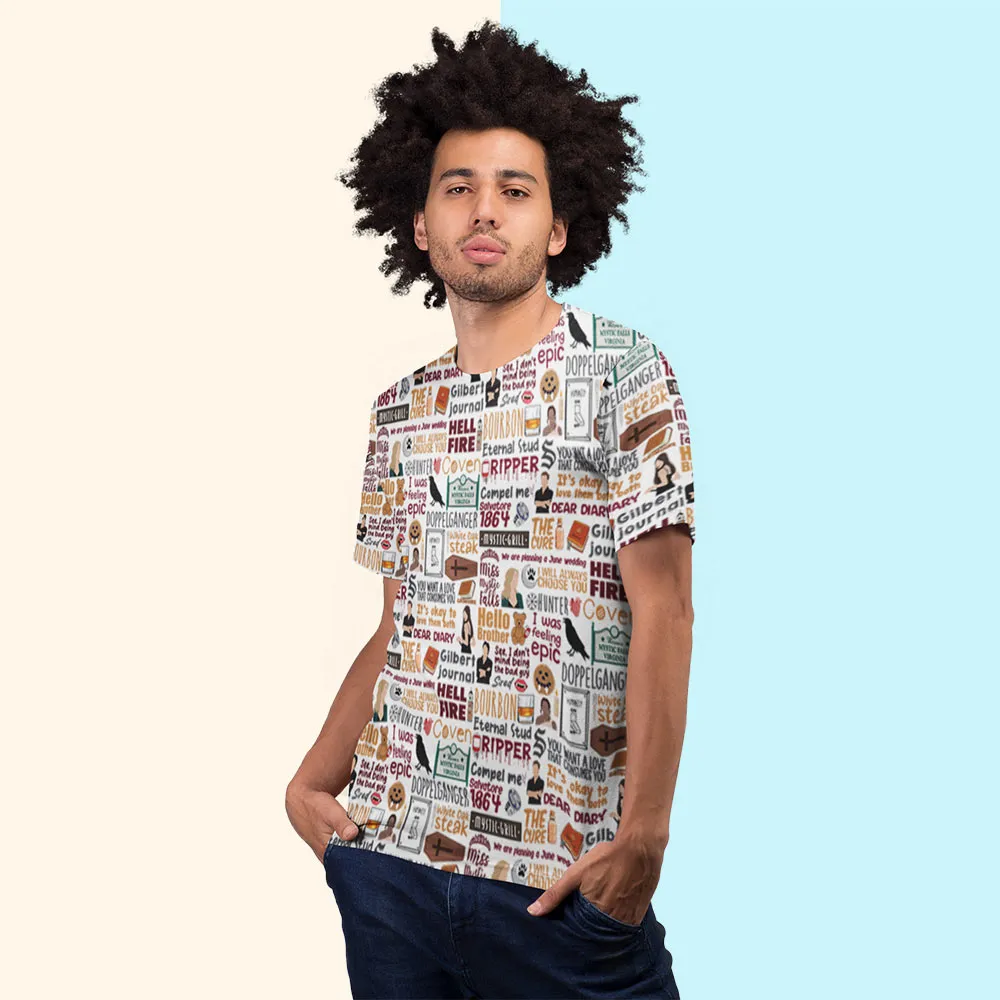 AOP T-shirt - Mystic Falls Doodle
