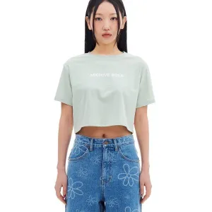 ARCHIVE BOLD (アーカイブボールド)　BASIC LOGO CROP T-SHIRTS (PALE SAGE)