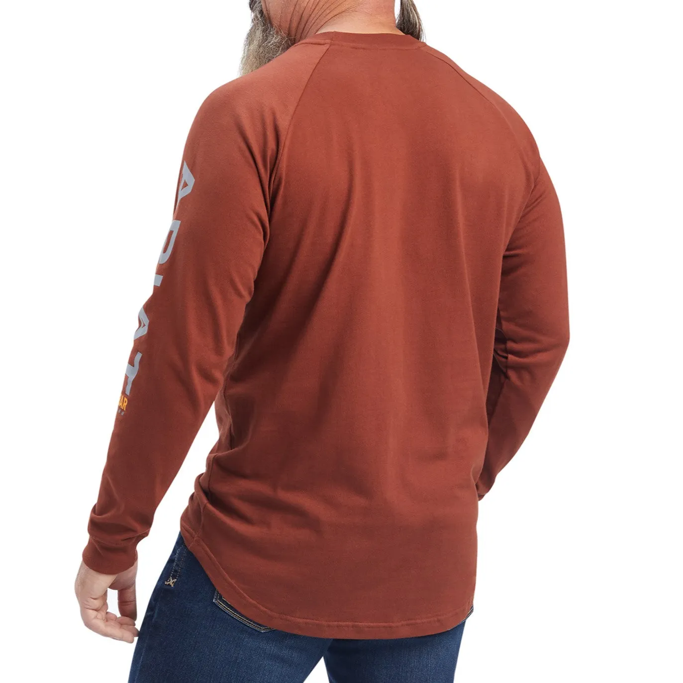 Ariat® Men's Rebar Cotton Strong Graphic Cherry Mahogany Tee 10041624
