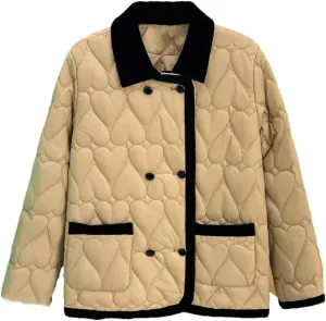 Autumn Winter Contrast Color Cotton-Padded Coat Women's Warm Parkas
