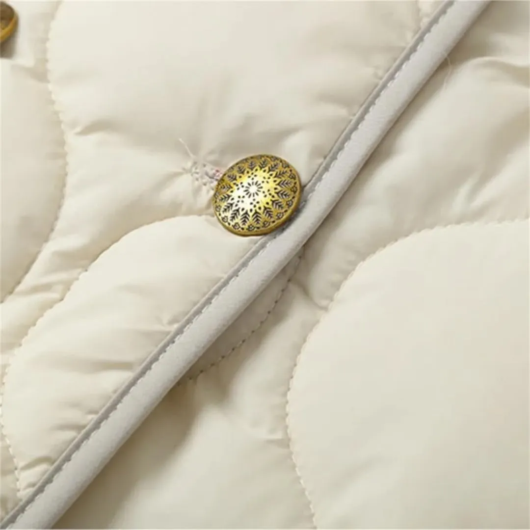 Autumn Winter Women Thin Parkas Jacket Warm Double Breasted Cotton-Padded Coat