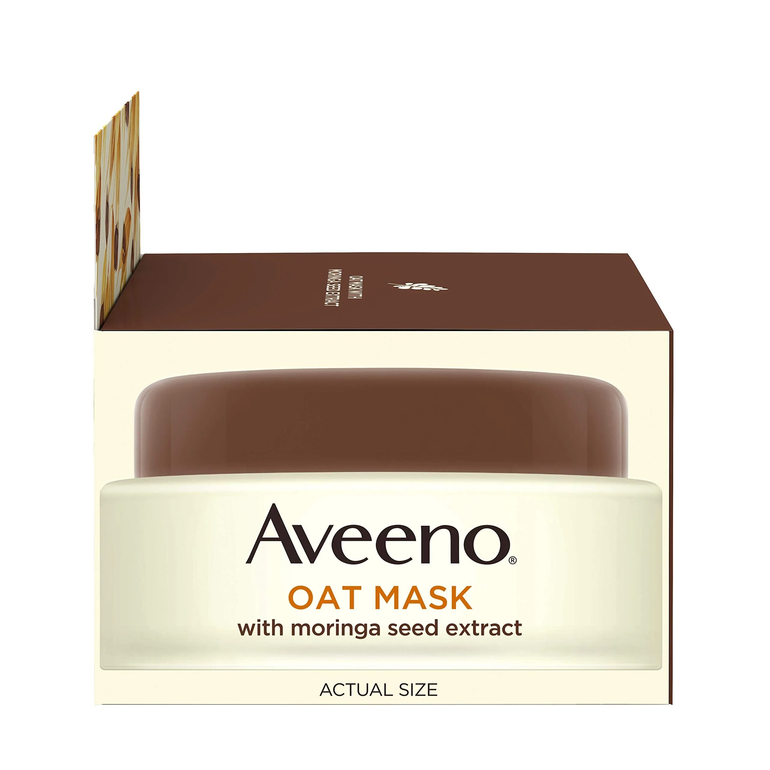 Aveeno Oat Face Mask with Detoxifying Moringa Seed Extract and Vitamin E Antioxidant, to Remove Skin Impurities, Paraben Free, Phthalate-Free, 1.7 oz