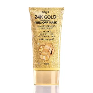 AZURE 24K Gold Luxury Firming Peel Off Mask – Lifting, Illuminating & Revitalizing | Removes Blackheads, Dirt & Oils | Reduces Wrinkles, Fine Lines & Acne Scars | Made in Korea - 150 mL