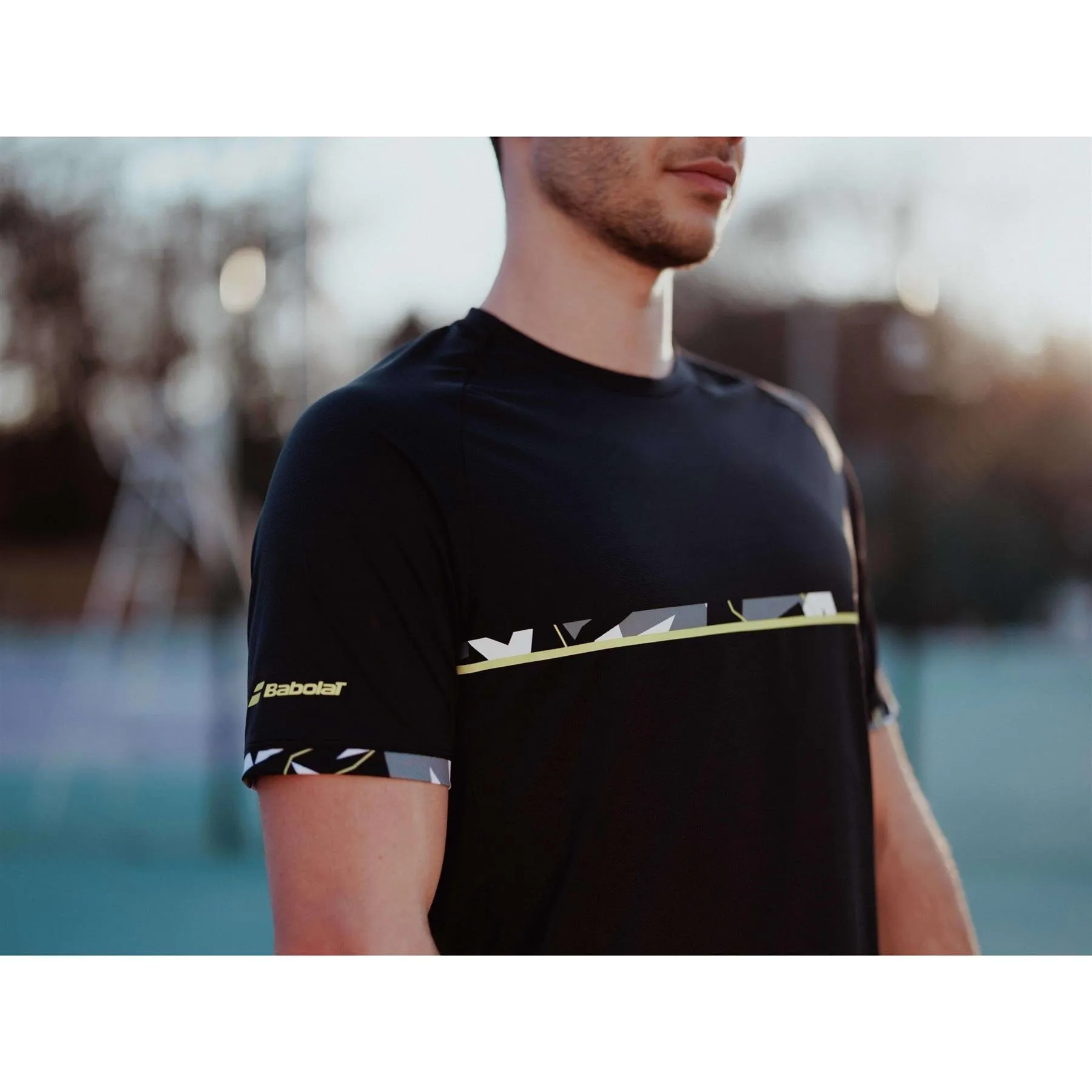 Babolat Aero Crew Neck Mens Badminton T-Shirt - Black