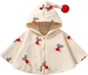Baby Hooded Cloak,Baby Girls and Boys Cape for Christmas,Infant Toddlers Winter Warm Coat Car Seat Poncho Hood Outfit